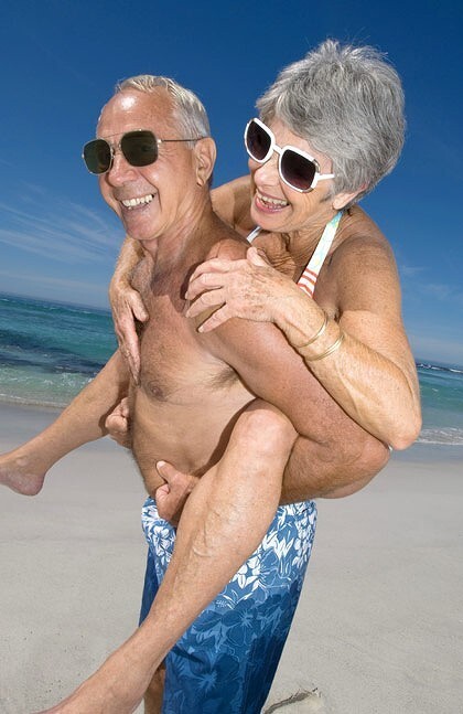 old couple on beach